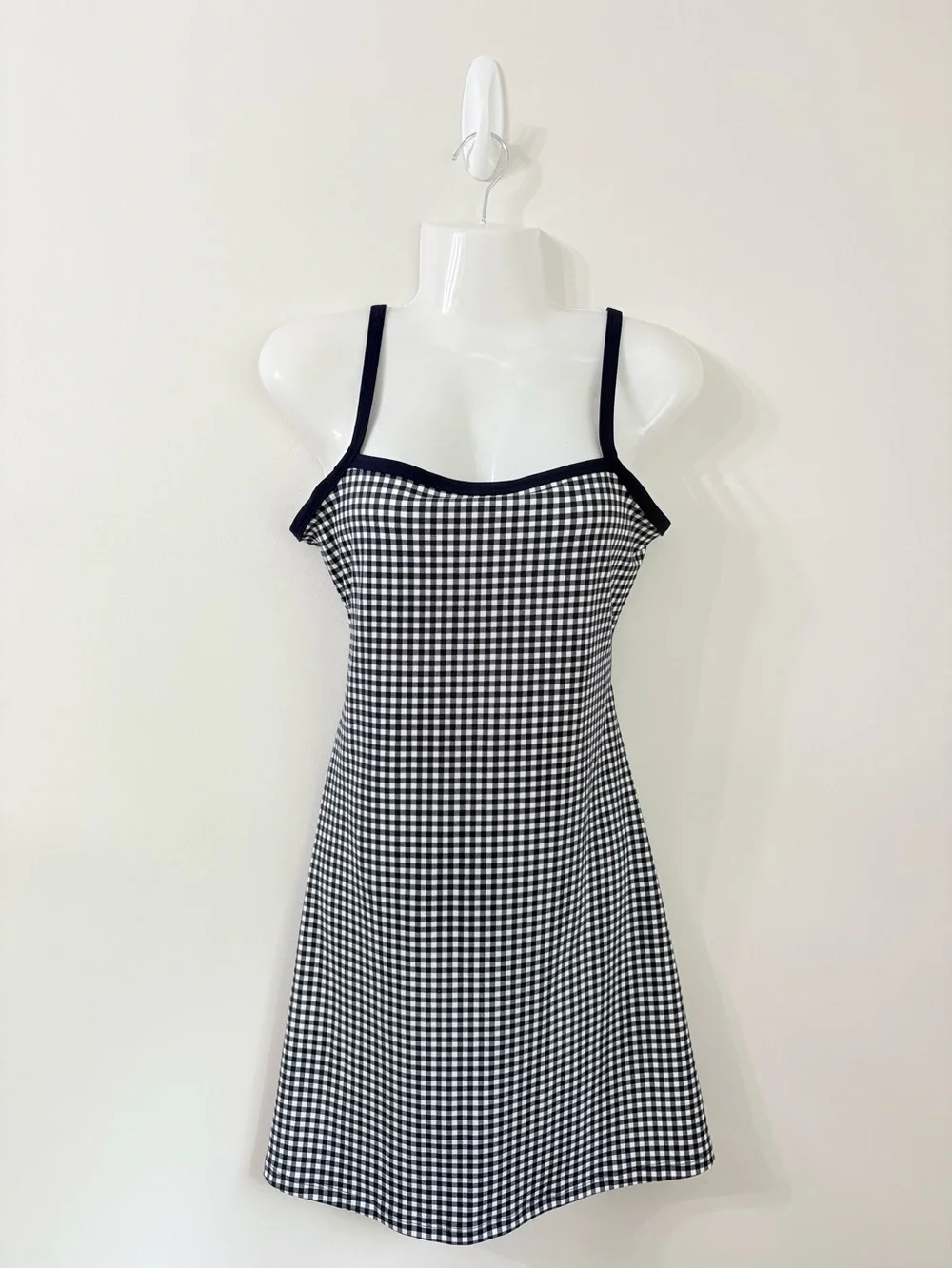 WILD FABLE Butter Bliss Navy Gingham Skater Dress Sporty Tennis Preppy Chic M - Picture 2 of 8